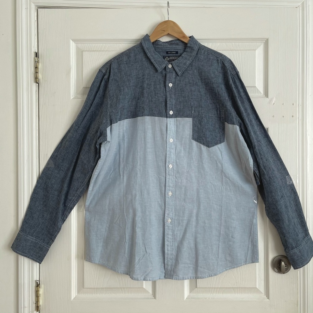 NWT American Rag color block Linen casual button down shirt in size XXL